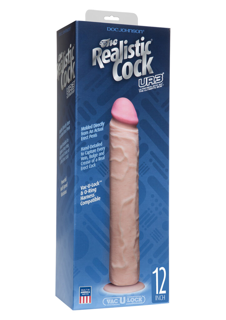 REALISTIC COCK 12'' NO BALLS FLESH-1