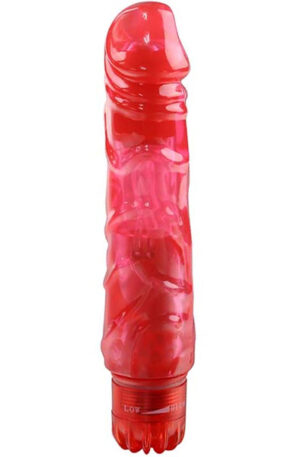 Red Pleasure Penis Shaped Vibrator - Dildo med vibrator 0