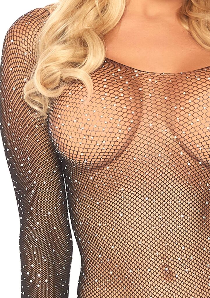 Fishnet thong back bodysuit-4