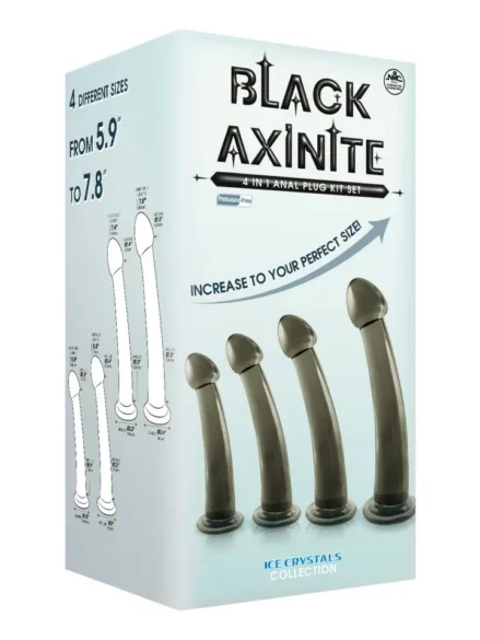 Black Axinite 4 in 1 Anal Plug Kit Set - Analpluggar paket 0