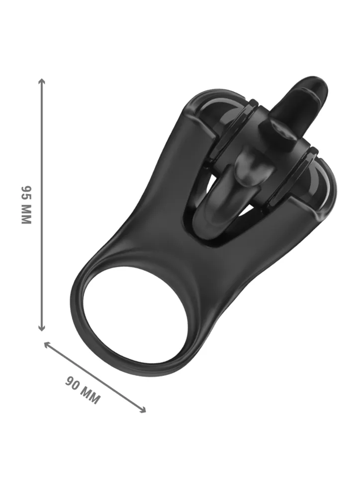 Vibrating Ring 10 Vibrations With Clitoris Stimulator - Penisring med vibrator 0