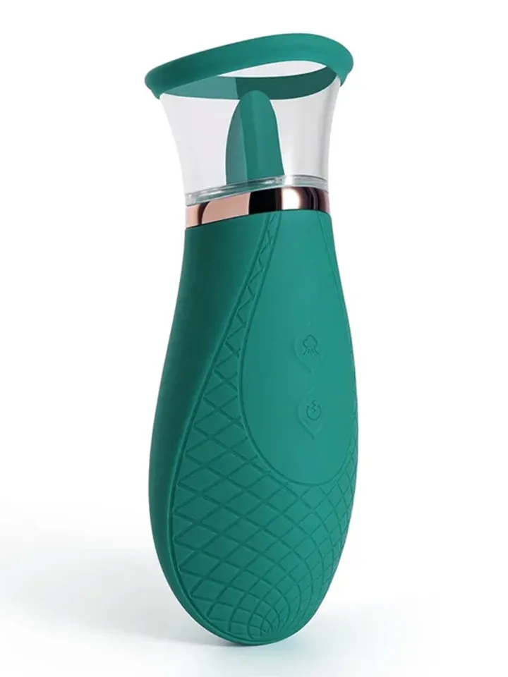 Scioness Suction & Clitoral Licking Stimulator Green - Klitoris och vagina pump 0