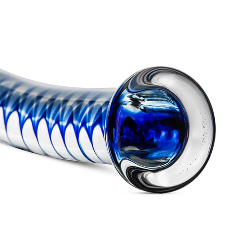 Blue Spiral Glass Dildo-4