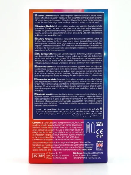 Skins Assorted Condoms 16-pack - Mixade kondomer 0