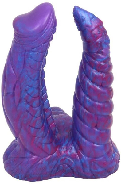 Bad Demon Double Dildo Orphox Purple 18,5 cm | Uncategorized | Intimast