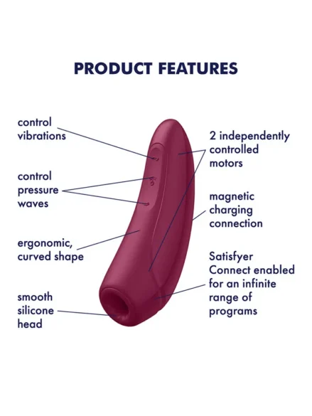 Satisfyer Curvy 1+ Rose Red - Appstyrd klitorisstimulator 0