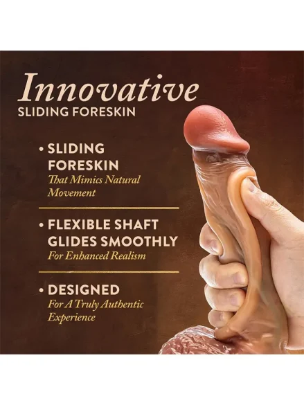 Raphael Sliding Foreskin Dildo With Balls 24 cm - Realistisk dildo 0