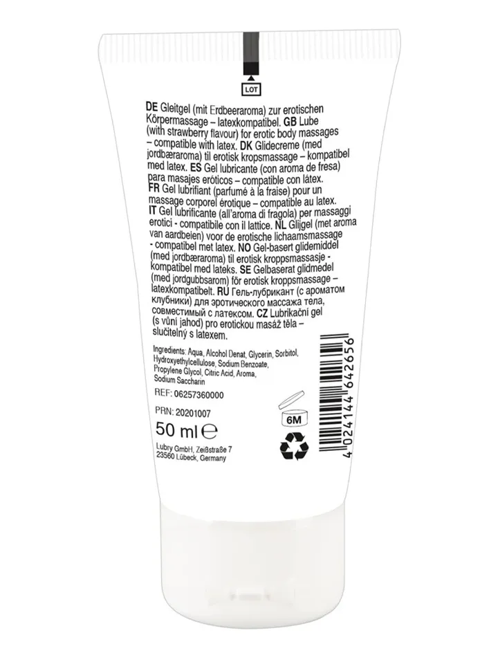 Erotic Massage Gel Strawberry 50 ml - Bättre oralsex 0