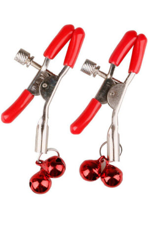 Double Bell Nipple Clamp Red - Blygdläppsklämmor 0