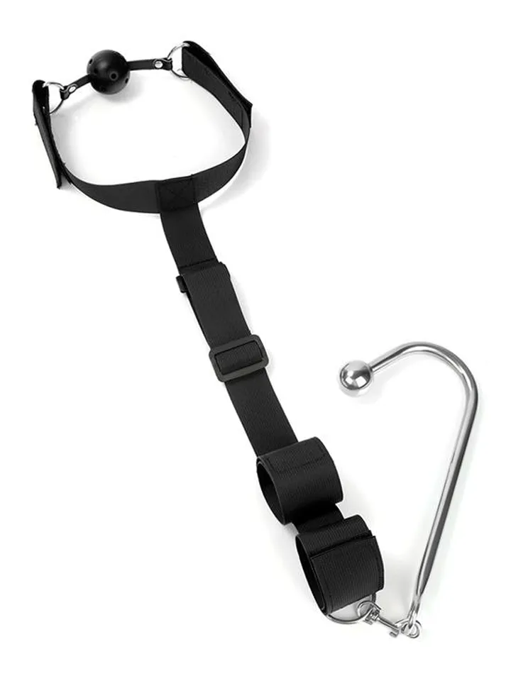 Mouth Gag With Cuffs & Anal Hook - Analkrok 0