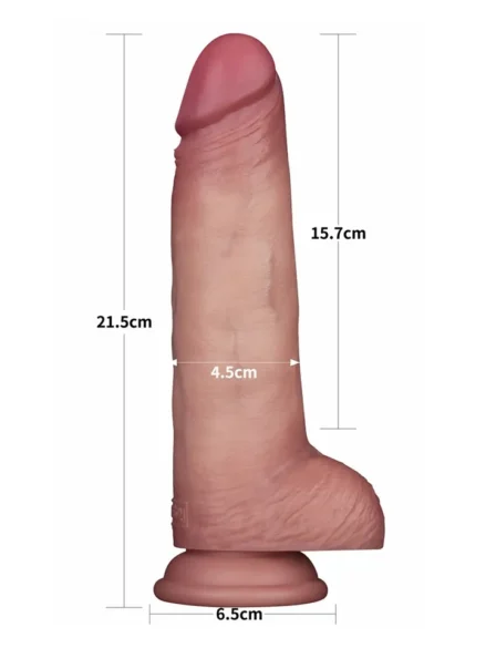 Sliding Skin Pro II Dual Layer Silicone Dildo 21,5 cm - Realistisk dildo 0