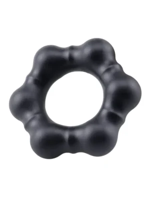 Beaded Silicone Cock Ring Black - Penisring 0