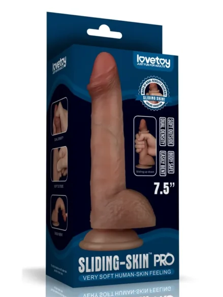 Sliding Skin Pro Dual Layer Silicone Dildo 19,2 cm - Realistisk dildo 0