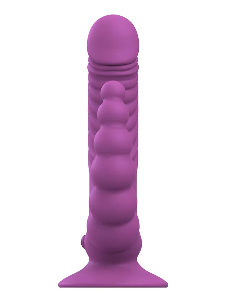 Double Vibrator With Suction Cup & Remote - Dubbeldildo med vibrator 0