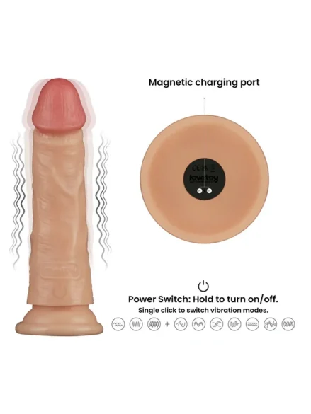 Realistic Vibrating Power Cock 18 cm - Dildo med vibrator 0