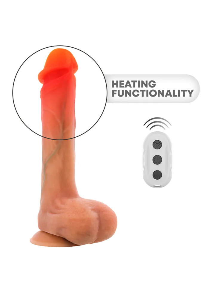 Bradley Vibrating Dildo With Heat Effect 21 cm - Dildo med vibrator 0