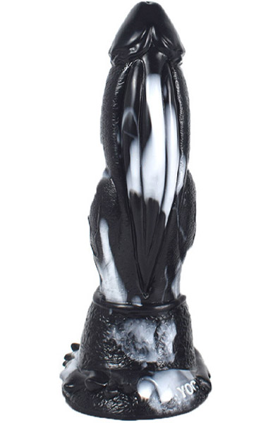 Foxik Monster Dildo Black/White 20 cm | Dildos - Sexleksaker för henne - Dildo penisformad - För henne | Intimast