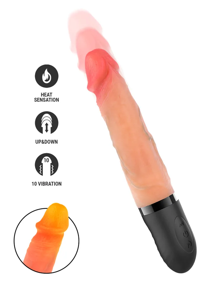 Jean Up & Down Vibrator With Heat Effect 24 cm - Dildo med vibrator 0