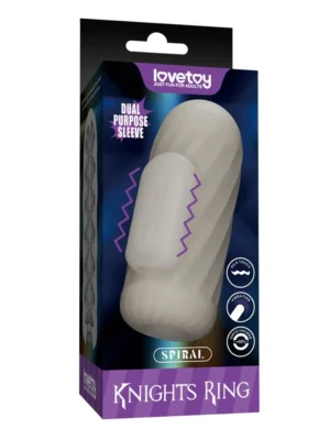 Knights Ring Vibrating Dual Purpose Sleeve-Spiral - Penisförlängare/Sleeve med vibrator 0