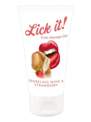 Erotic Massage Gel Sparkling Wine & Strawberry 50ml - Bättre oralsex 0