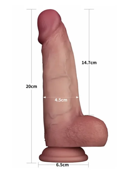 Sliding Skin Pro II Dual Layer Silicone Dildo 20 cm - Realistisk dildo 0