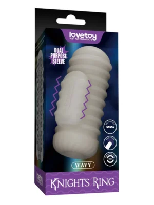 Knights Ring Vibrating Dual Purpose Sleeve-Wavy - Penisförlängare/Sleeve med vibrator 0