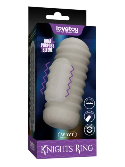 Knights Ring Vibrating Dual Purpose Sleeve-Wavy - Penisförlängare/Sleeve med vibrator 0