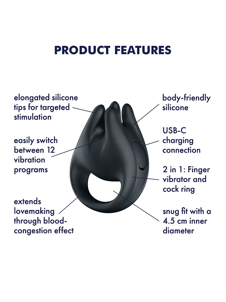 Satisfyer Perfect Pair 1 Black - Penispump med vibrator 0
