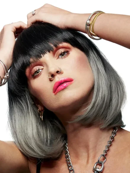 Manic Panic Ombre Grey Bob Wig - Peruk 0