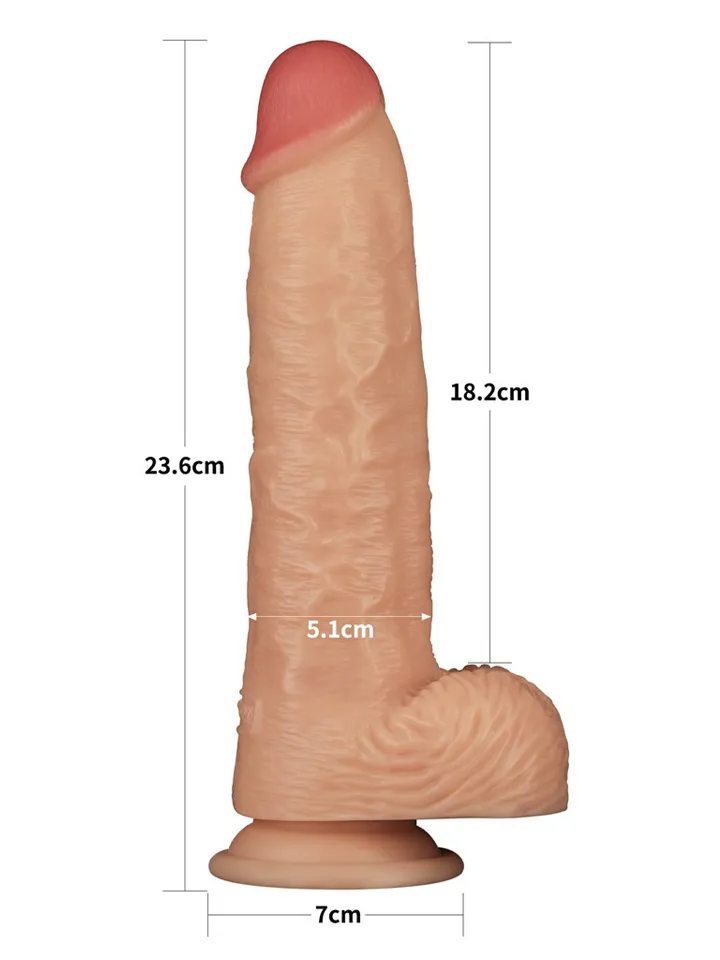 Realistic Vibrating Power Cock 23,6 cm - Dildo med vibrator 0