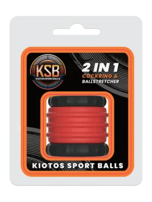 KSB 2in1 Silicone Cockring & Stretcher Red - Ball stretcher 0