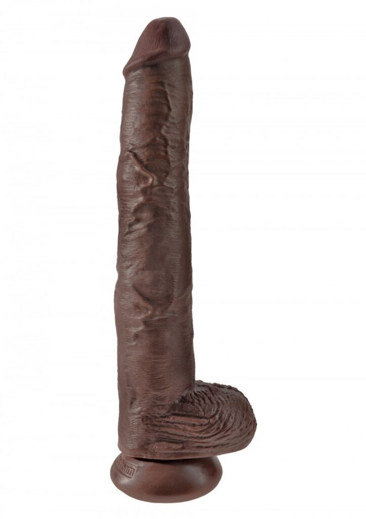 KING COCK 14'' COCK WITH BALLS BROWN-1
