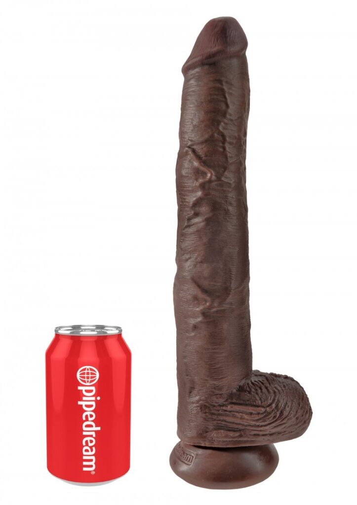 KING COCK 14'' COCK WITH BALLS BROWN-2