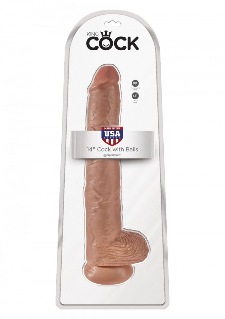 KING COCK 14'' COCK WITH BALLS TAN-2