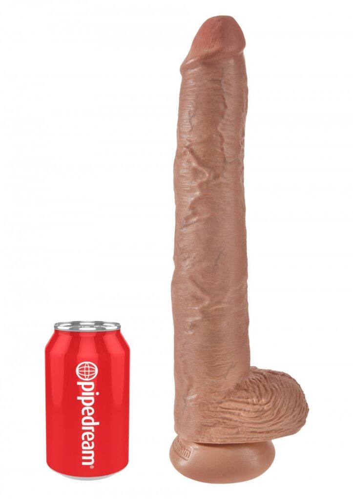 KING COCK 14'' COCK WITH BALLS TAN-1