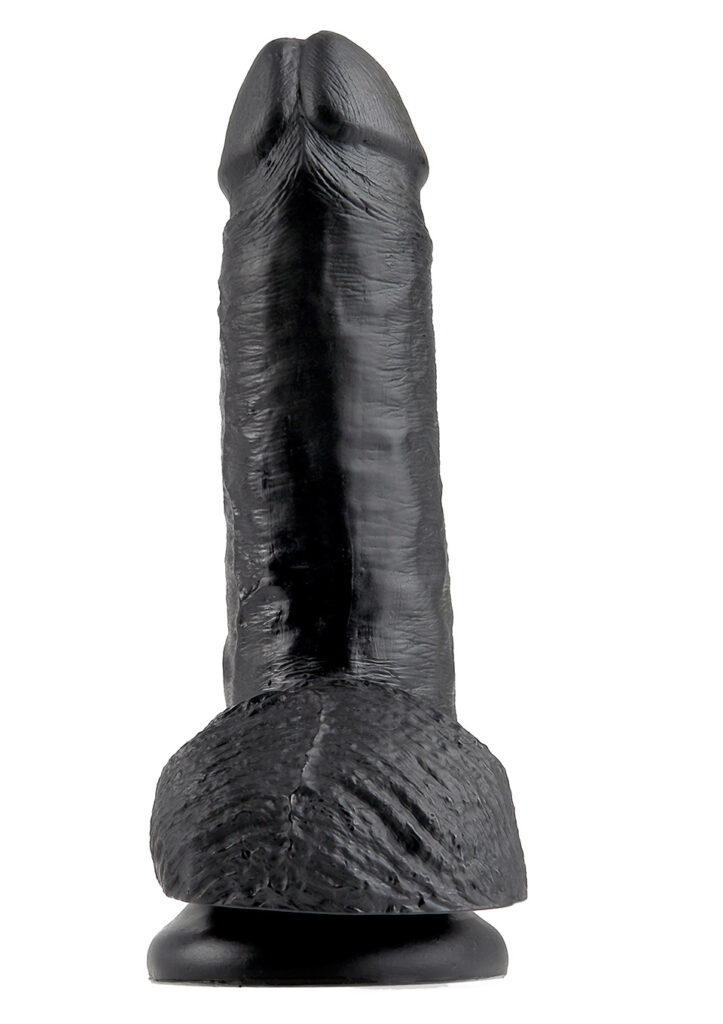 KING COCK 7 INCH W/ BALLS BLACK DILDO 18cm -2