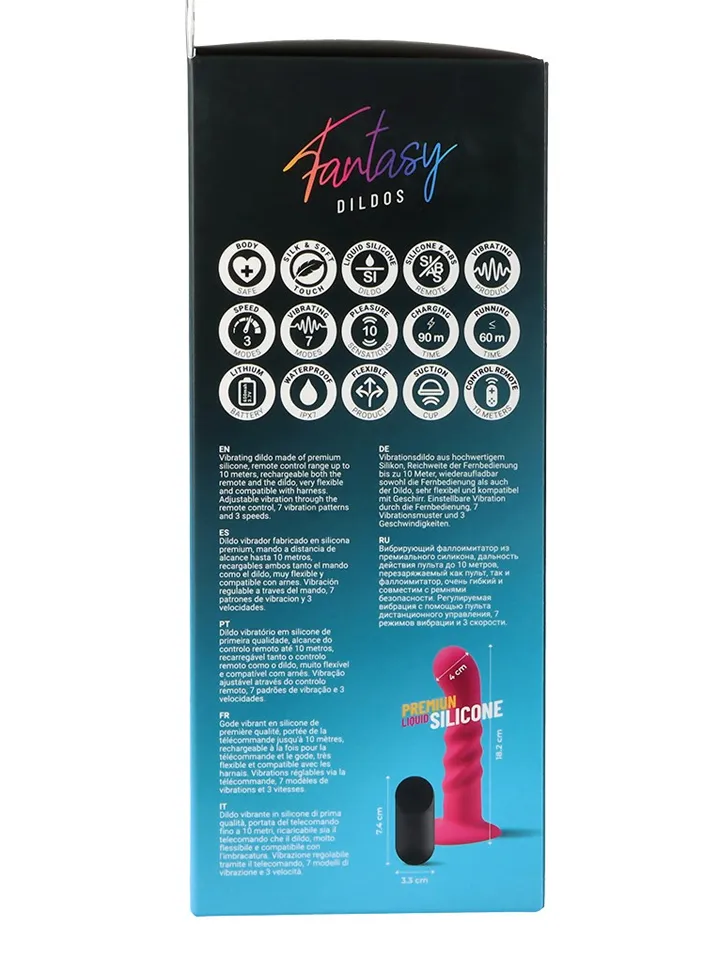 Vibrating Silicone Dildo With Remote Pink 18 cm - Dildo med vibrator 0