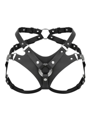 No-Parts PU Leather Harness Black - Strap-on sele 0