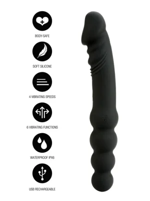 Dual Sided Anal Vibrator 23 cm - Analdildo med vibration 0