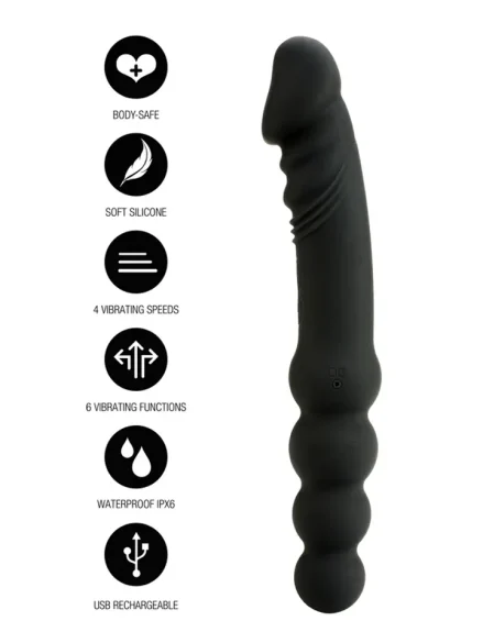 Dual Sided Anal Vibrator 23 cm - Analdildo med vibration 0