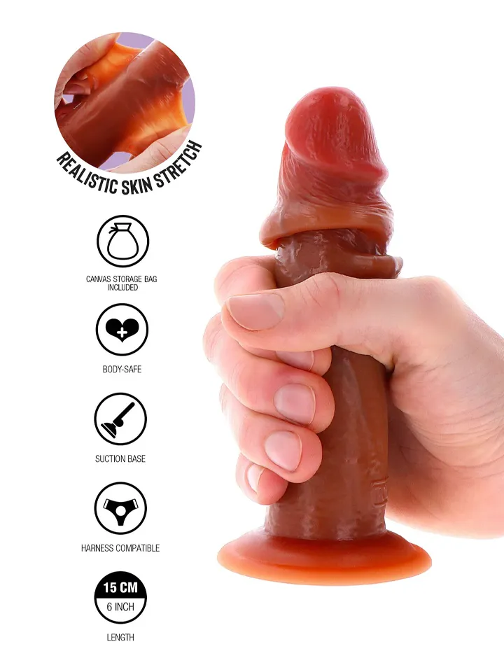 Foreskin Silicone Dildo 15 cm - Realistisk dildo 0