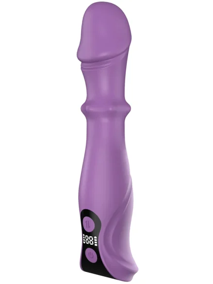 3-in-1 Vibrating Dildo With LCD Display - Dildo med vibrator 0