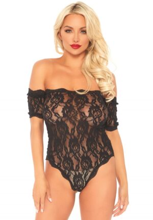 Lace teddy and bottom black S/M-1