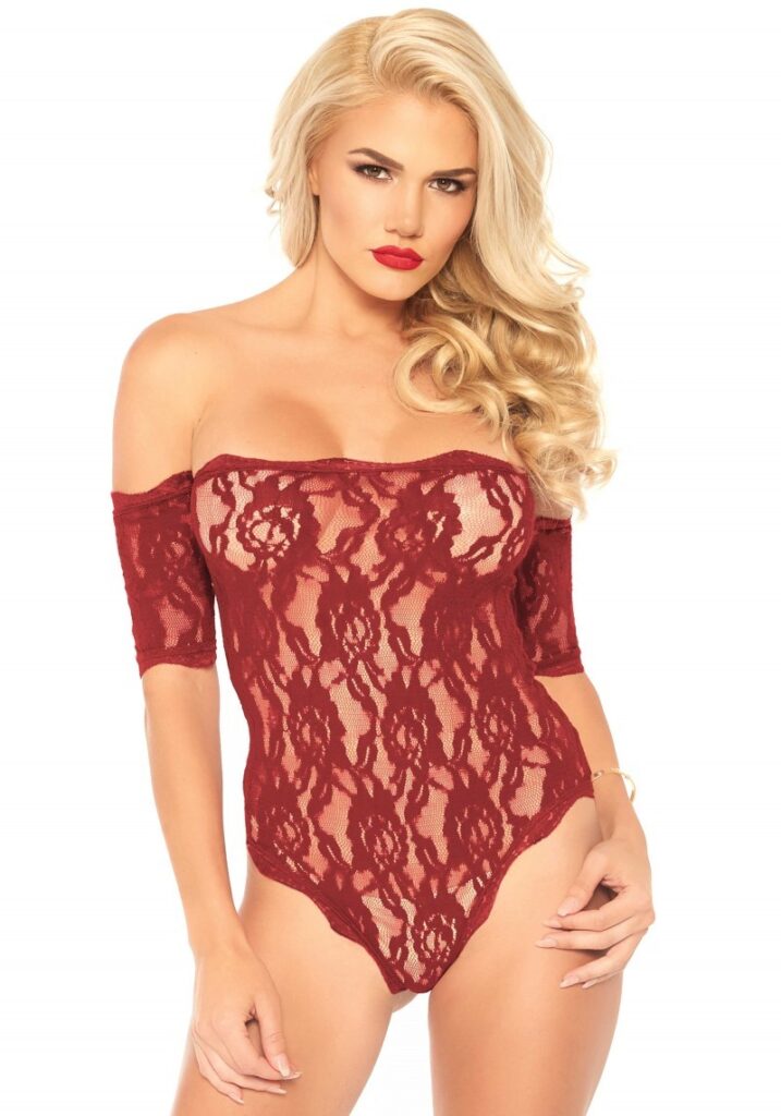 Lace teddy and bottom red M/L-1