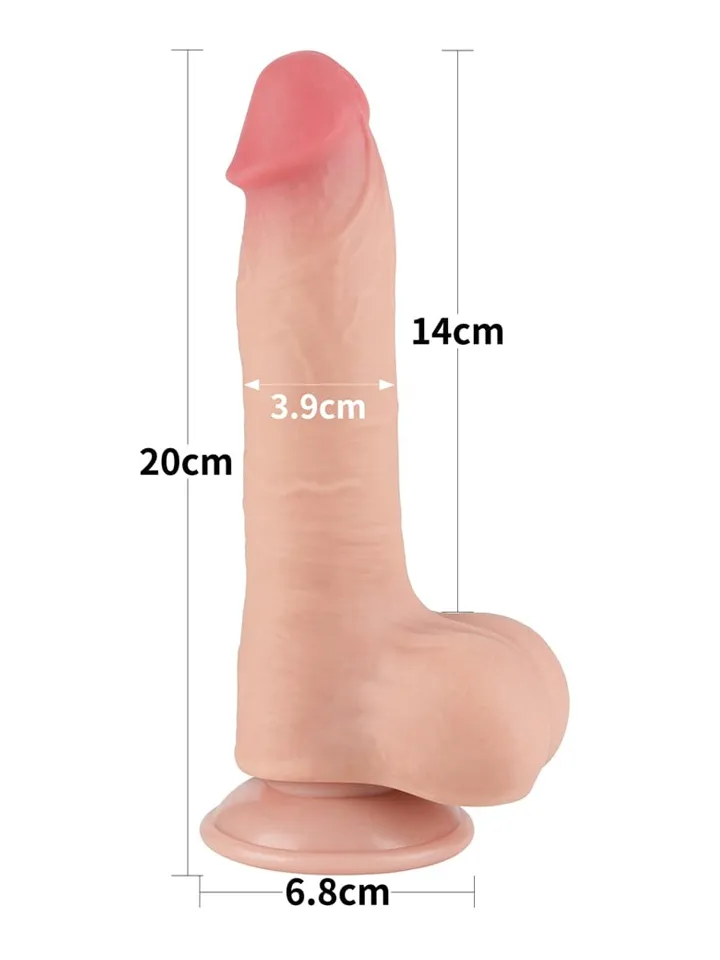 Lovetoy Sliding Skin Dual Layer Dildo 20 cm - Realistisk dildo 0