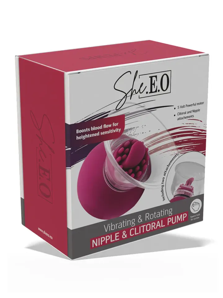 Vibrating & Rotating Nipple & Clitoral Pump - Klitorisvibrator 0