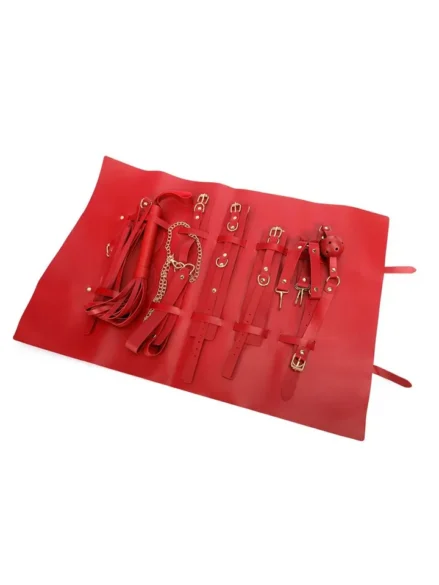 7-pcs Bondage Set With Bag Red - Bondage paket 0