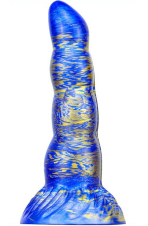 Metallic Fantasy Dildo Scopio Blue/Gold 19 cm - Dragon dildo 0