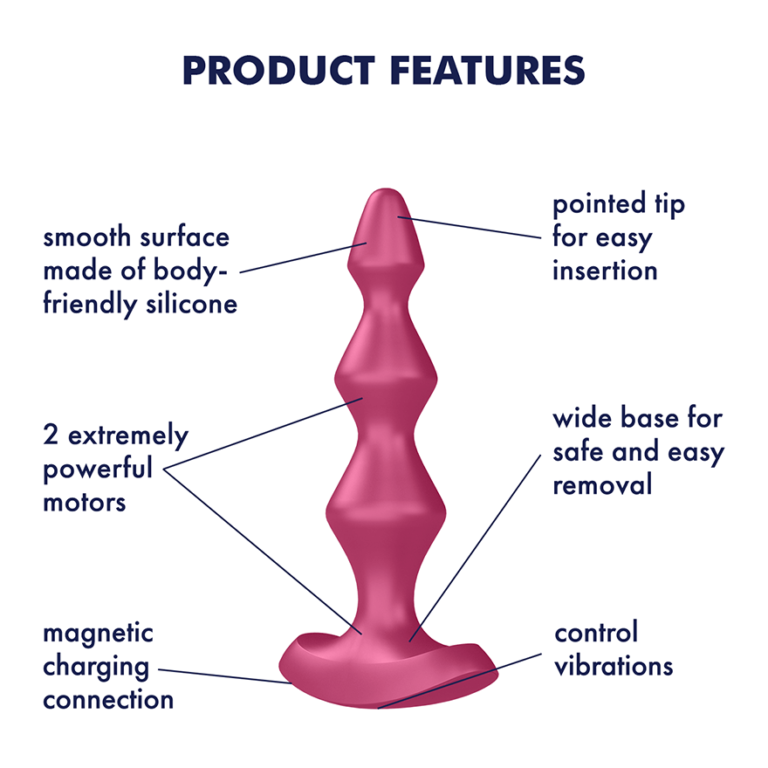 Satisfyer Lolli Plug 1, Plug Vibrator, Berry - rosafärgad -6