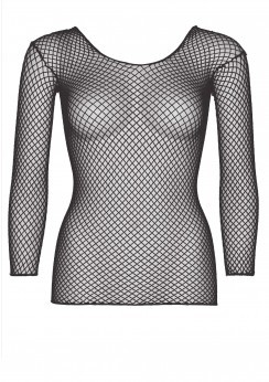 Long Sleeves Fishnet Top One Size-3